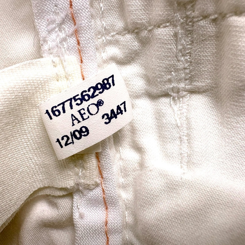 Y2K American Eagle Ultra Low Rise Perfect Shortie Shorts Womens Sz 6 White Micro - Picture 16 of 16